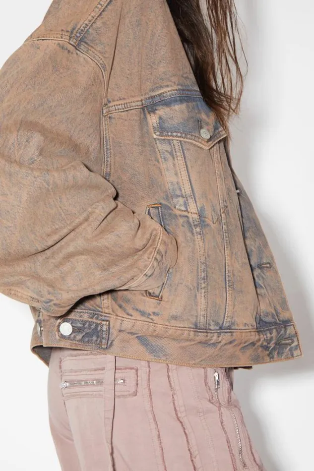 Acne Studios Outerwear Woman Exaggerated Fit Denim Jacket 8211 Morris Light PinkGrey