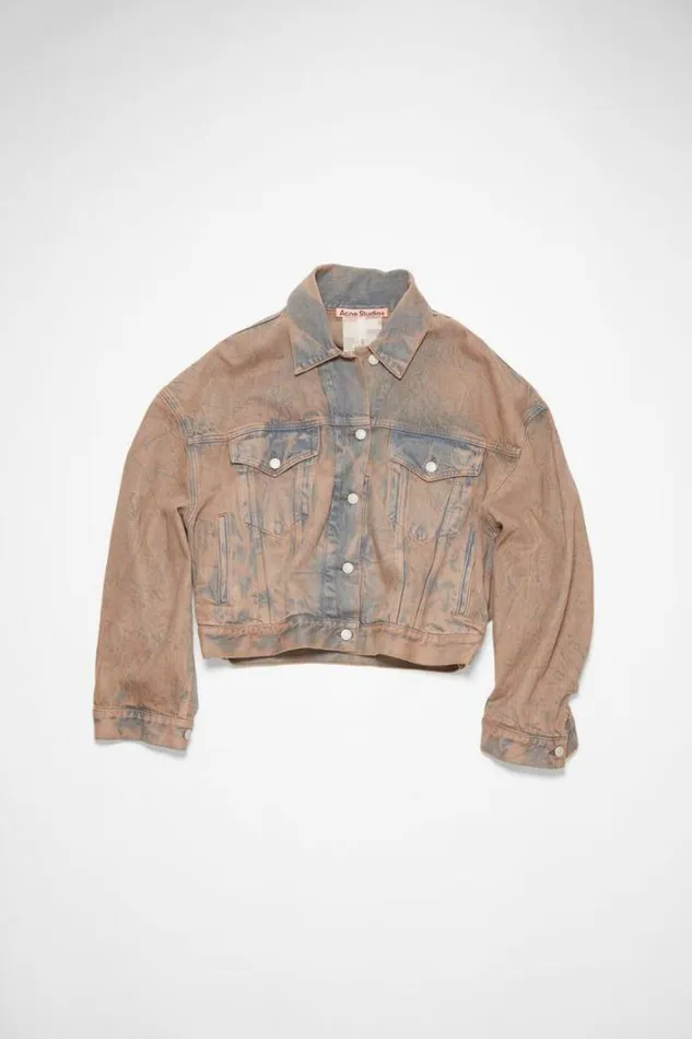 Acne Studios Outerwear Woman Exaggerated Fit Denim Jacket 8211 Morris Light PinkGrey