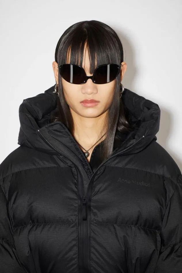 Acne Studios Outerwear Woman Hooded Puffer Jacket Black