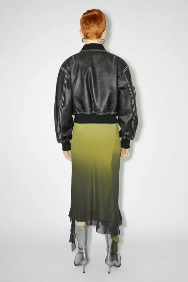 Acne Studios Outerwear Woman Leather Bomber Jacket Black