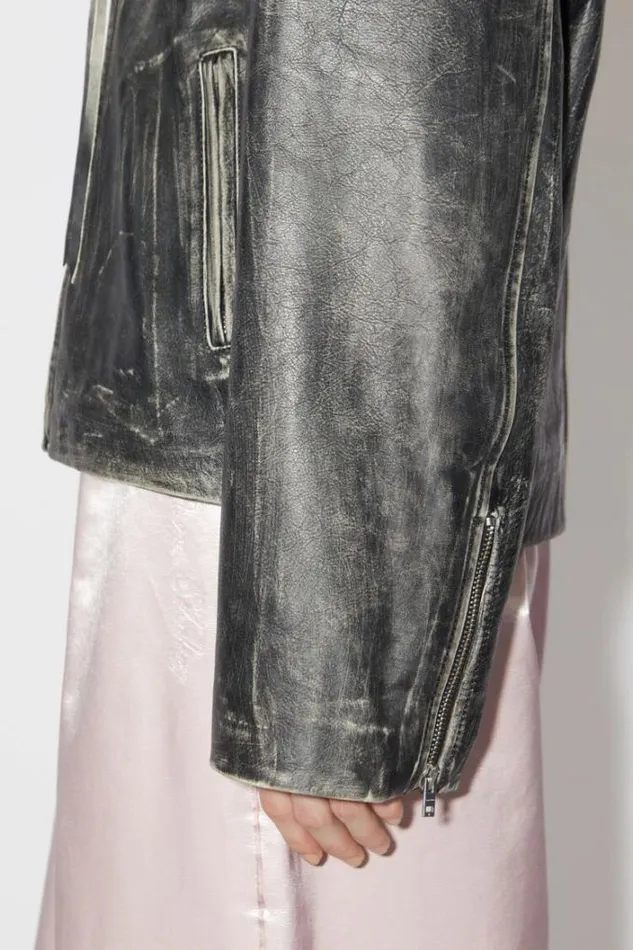 Acne Studios Outerwear Woman Leather Jacket Black