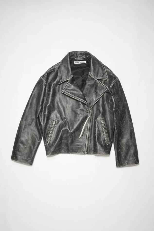 Acne Studios Outerwear Woman Leather Jacket Black