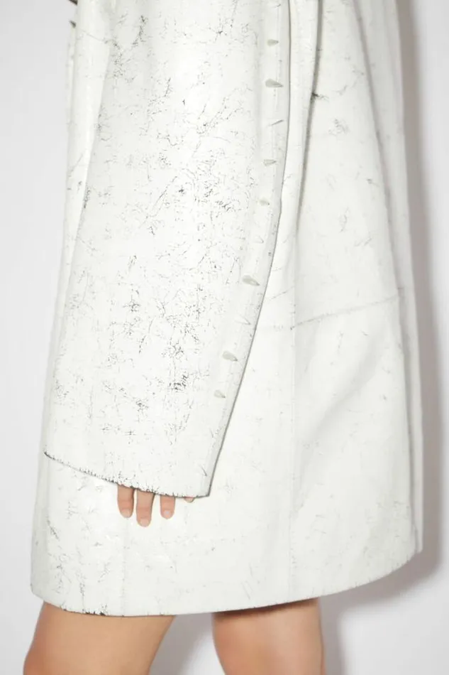 Acne Studios Outerwear Woman Leather Singlebreasted JacketRunway Show Cold White