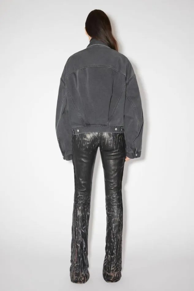 Acne Studios Outerwear Woman Loose Fit Denim Jacket Dark Grey
