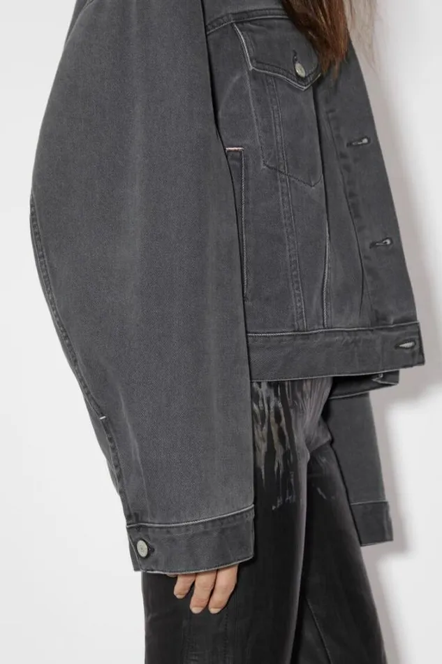 Acne Studios Outerwear Woman Loose Fit Denim Jacket Dark Grey