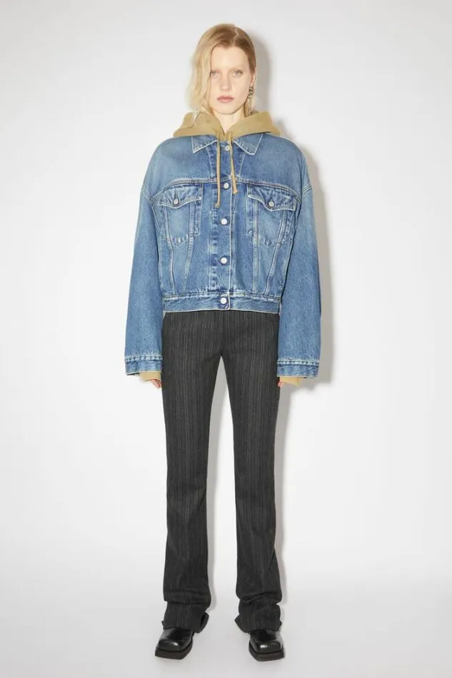 Acne Studios Outerwear Woman Loose Fit Denim Jacket Mid Blue