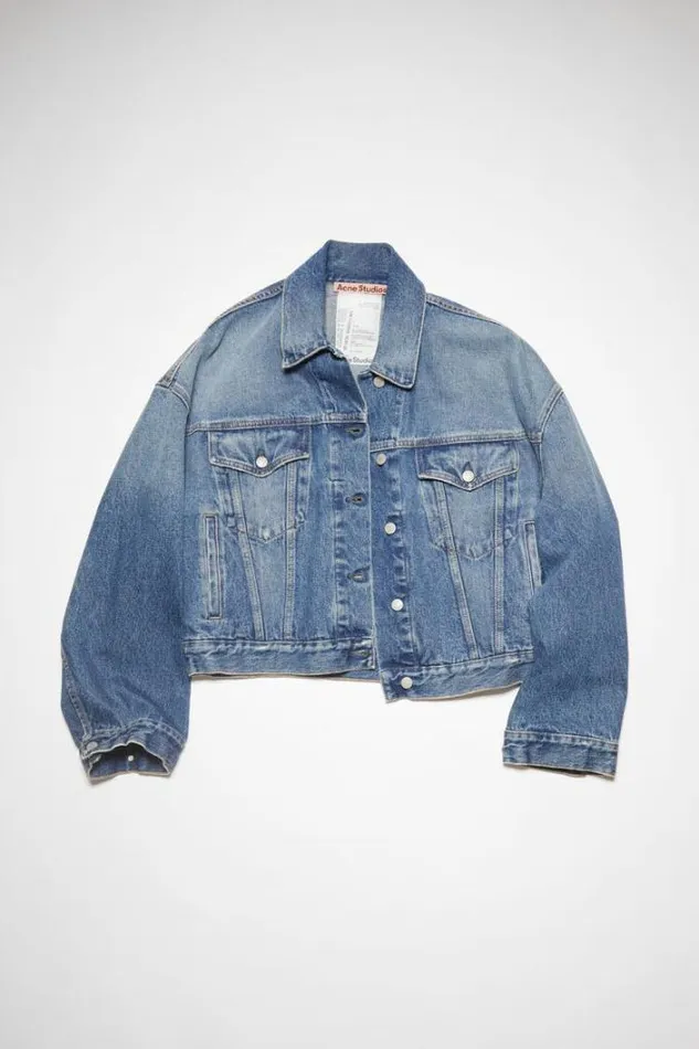 Acne Studios Outerwear Woman Loose Fit Denim Jacket Mid Blue
