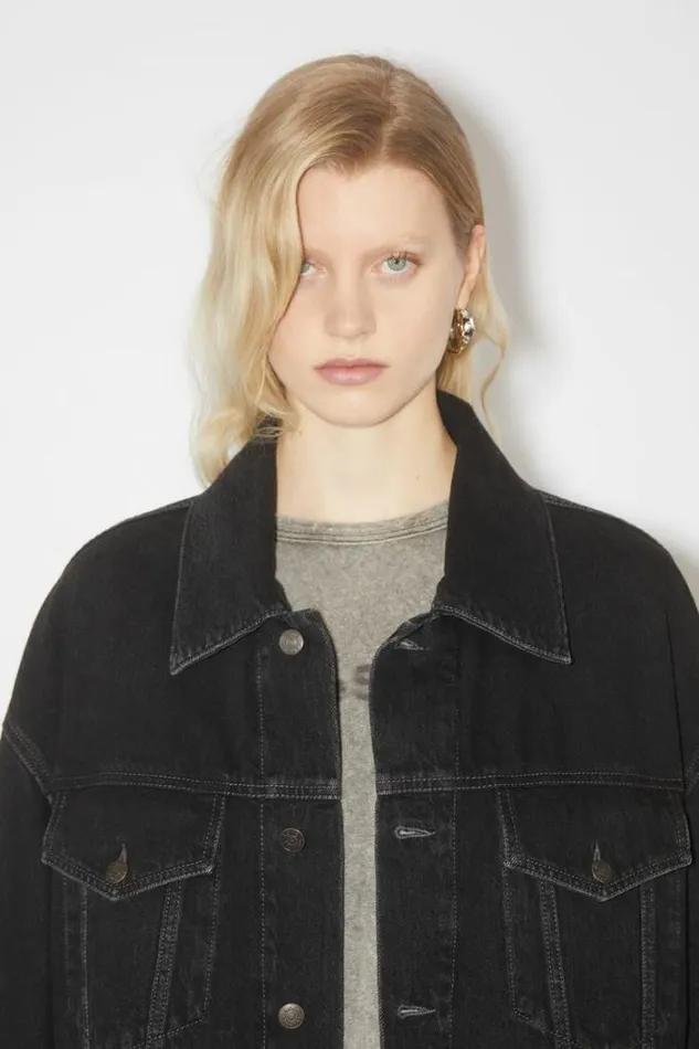 Acne Studios Outerwear Woman Loose Fit Denim JacketPersonalise It Black