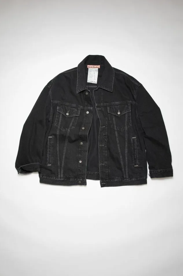 Acne Studios Outerwear Woman Loose Fit Denim JacketPersonalise It Black