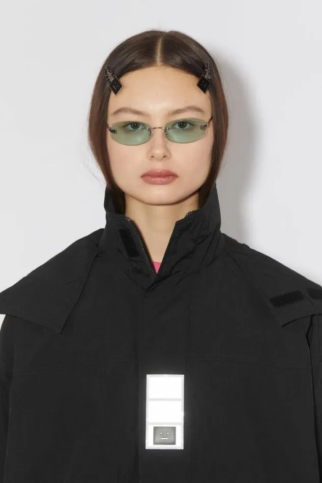 Acne Studios Outerwear Woman Nylon Hooded JacketUnisex Black