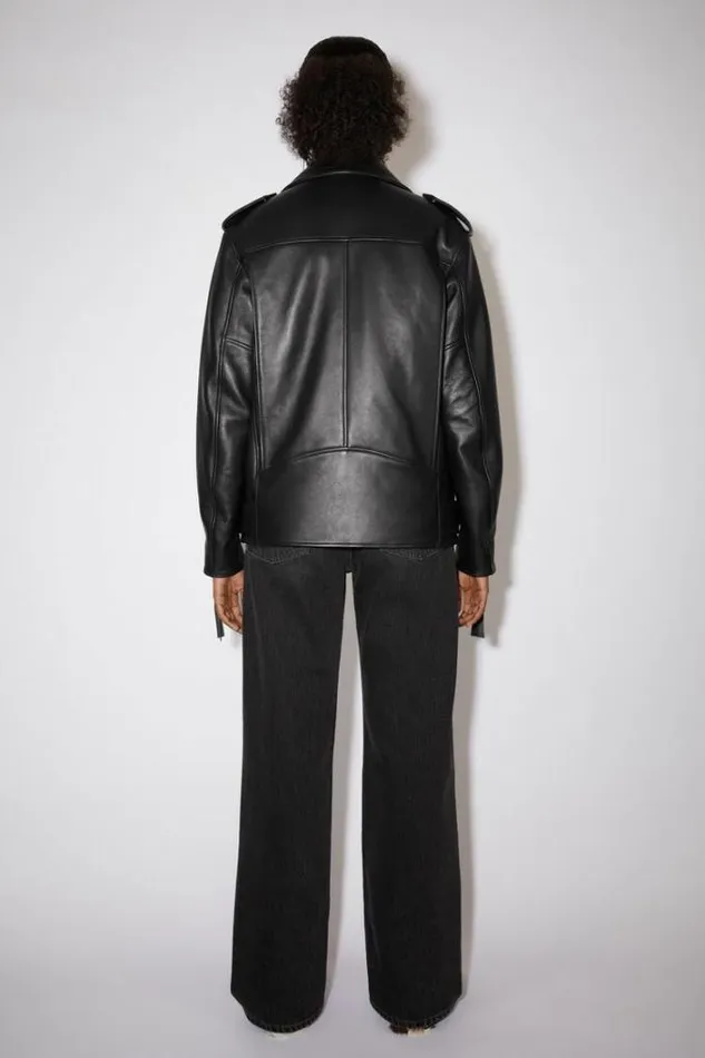 Acne Studios Outerwear Woman Oversized Biker Jacket Black