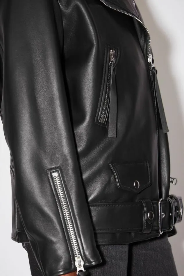 Acne Studios Outerwear Woman Oversized Biker Jacket Black