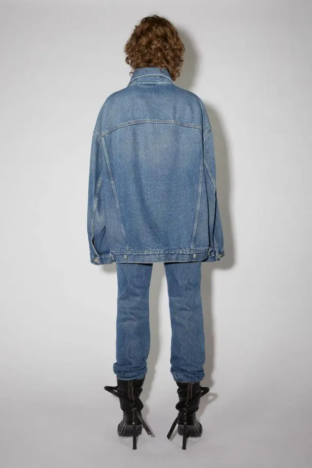 Acne Studios Outerwear Woman Oversized Denim Jacket Mid Blue