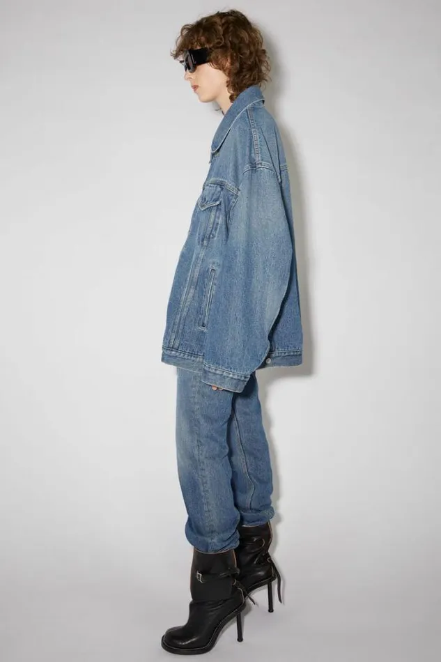 Acne Studios Outerwear Woman Oversized Denim Jacket Mid Blue