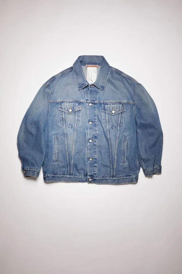 Acne Studios Outerwear Woman Oversized Denim Jacket Mid Blue