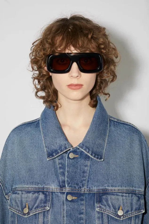 Acne Studios Outerwear Woman Oversized Denim Jacket Mid Blue