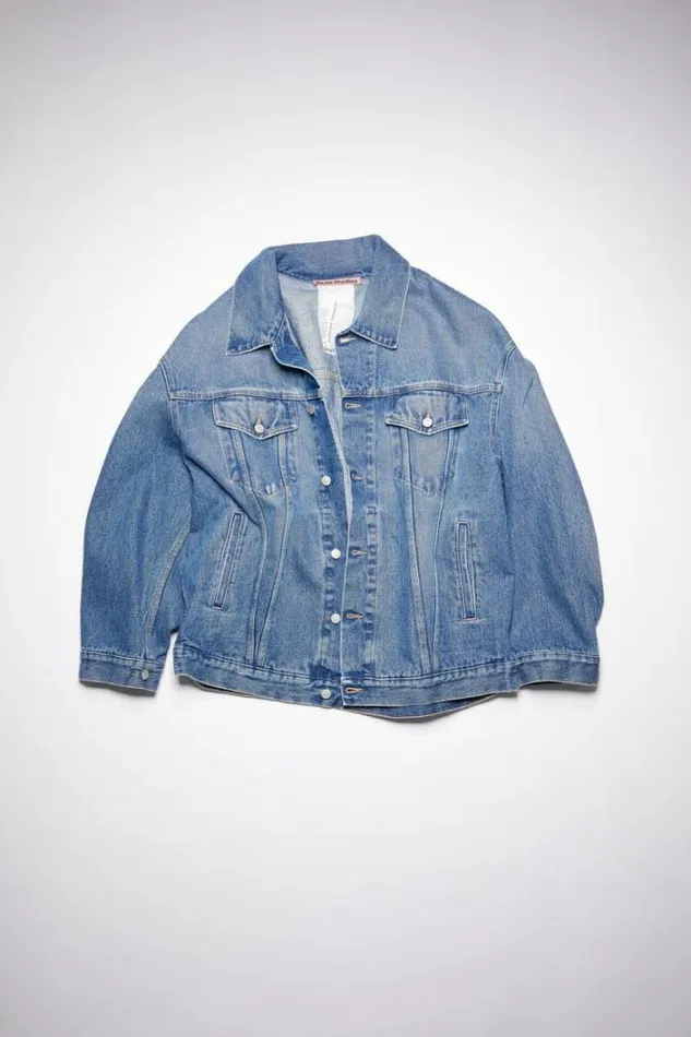 Acne Studios Outerwear Woman Oversized Denim Jacket Mid Blue