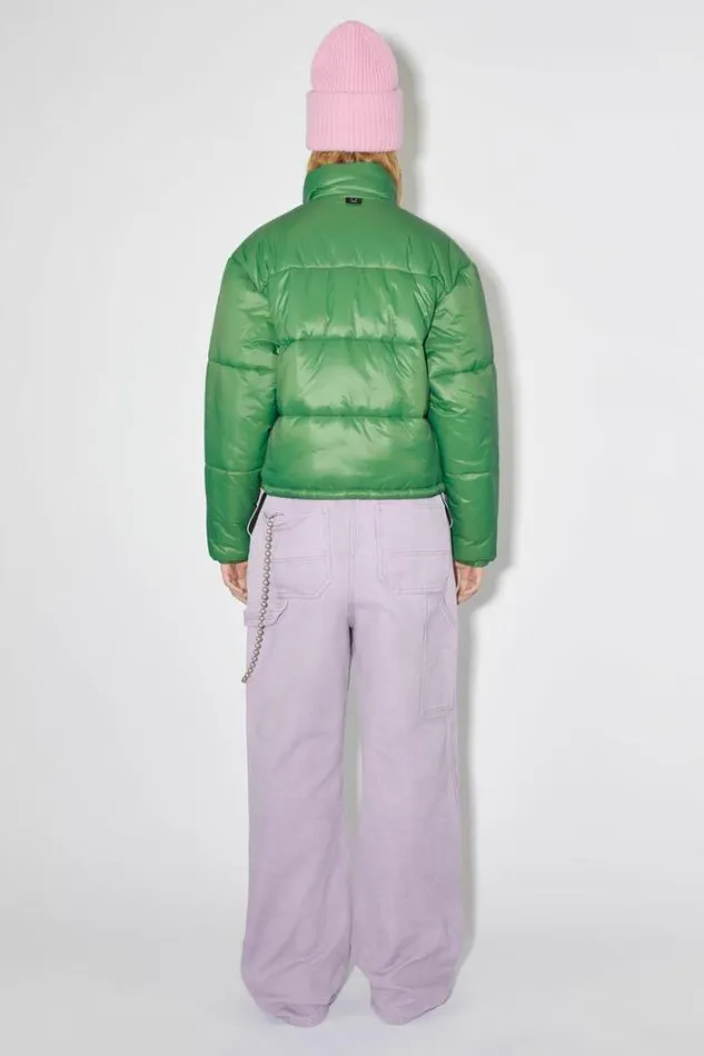 Acne Studios Outerwear Woman Puffer Face Logo JacketUnisex Dusty Green