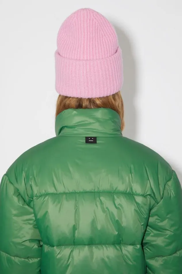 Acne Studios Outerwear Woman Puffer Face Logo JacketUnisex Dusty Green