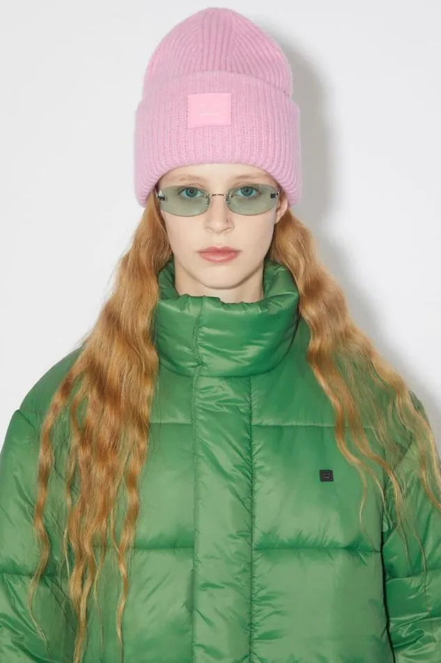 Acne Studios Outerwear Woman Puffer Face Logo JacketUnisex Dusty Green