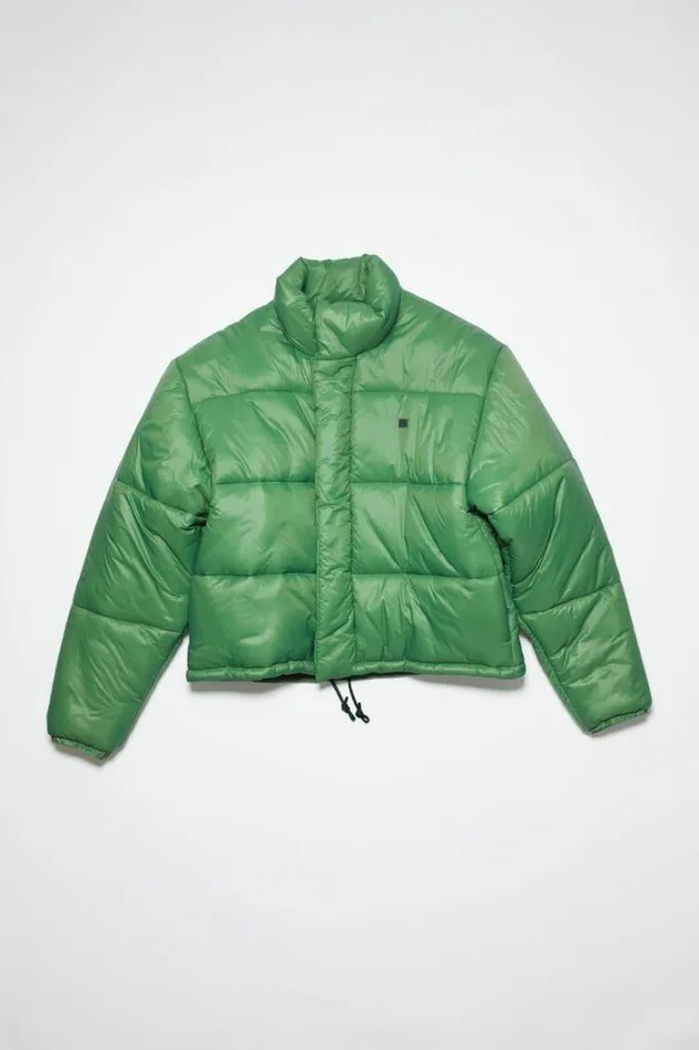 Acne Studios Outerwear Woman Puffer Face Logo JacketUnisex Dusty Green
