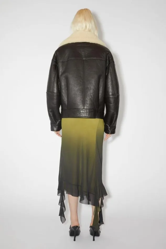 Acne Studios Outerwear Woman Shearling Jacket Dark BrownBeige
