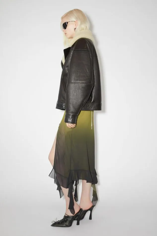 Acne Studios Outerwear Woman Shearling Jacket Dark BrownBeige