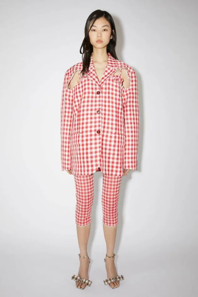 Acne Studios Outerwear Woman Singlebreasted BlazerRunway Show Cardinal Red