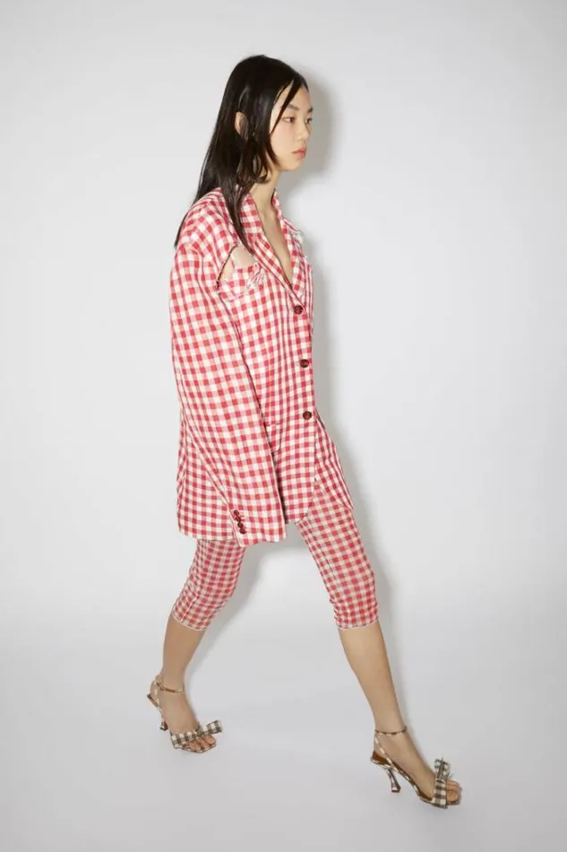 Acne Studios Outerwear Woman Singlebreasted BlazerRunway Show Cardinal Red