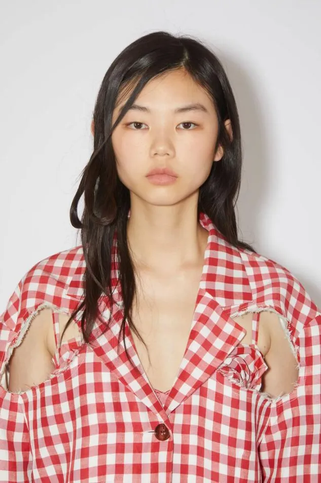 Acne Studios Outerwear Woman Singlebreasted BlazerRunway Show Cardinal Red