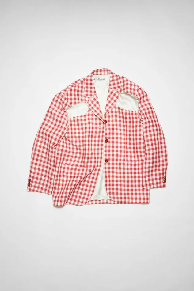 Acne Studios Outerwear Woman Singlebreasted BlazerRunway Show Cardinal Red