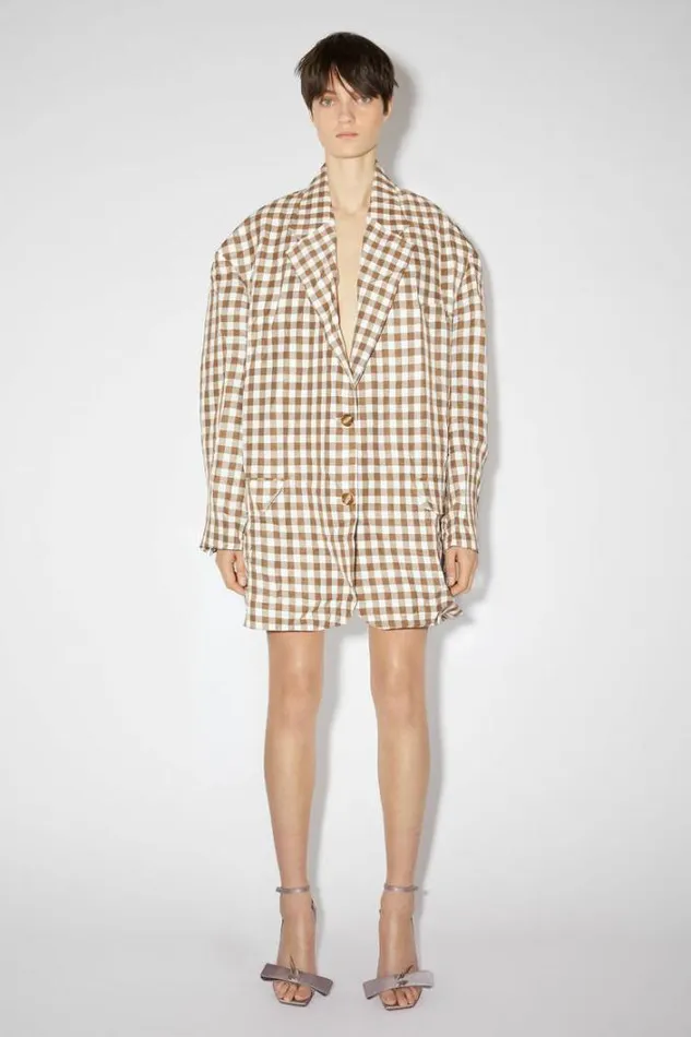 Acne Studios Outerwear Woman Singlebreasted JacketRunway Show Brown