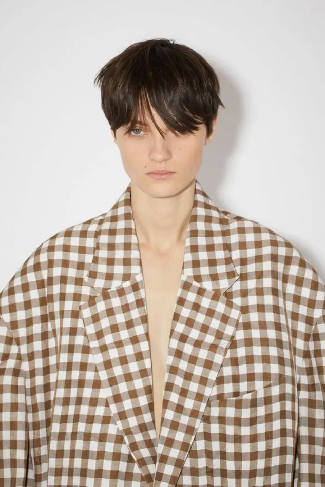 Acne Studios Outerwear Woman Singlebreasted JacketRunway Show Brown