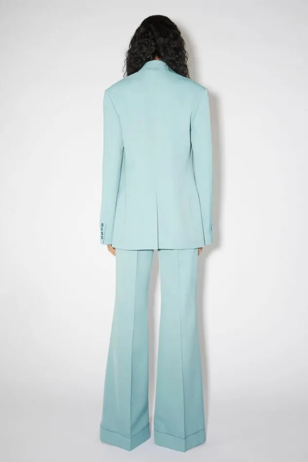 Acne Studios Outerwear Woman Singlebreasted Suit Jacket Aqua Blue