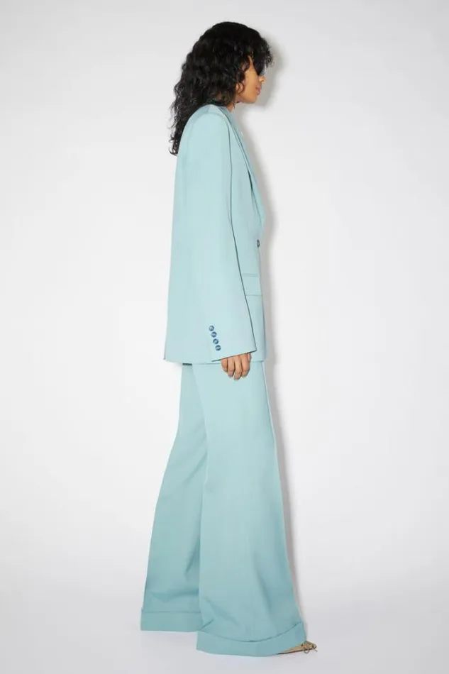 Acne Studios Outerwear Woman Singlebreasted Suit Jacket Aqua Blue