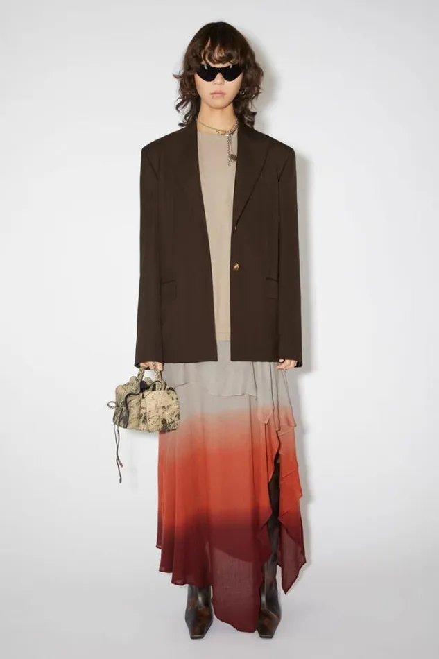 Acne Studios Outerwear Woman Singlebreasted Suit Jacket Chestnut Brown