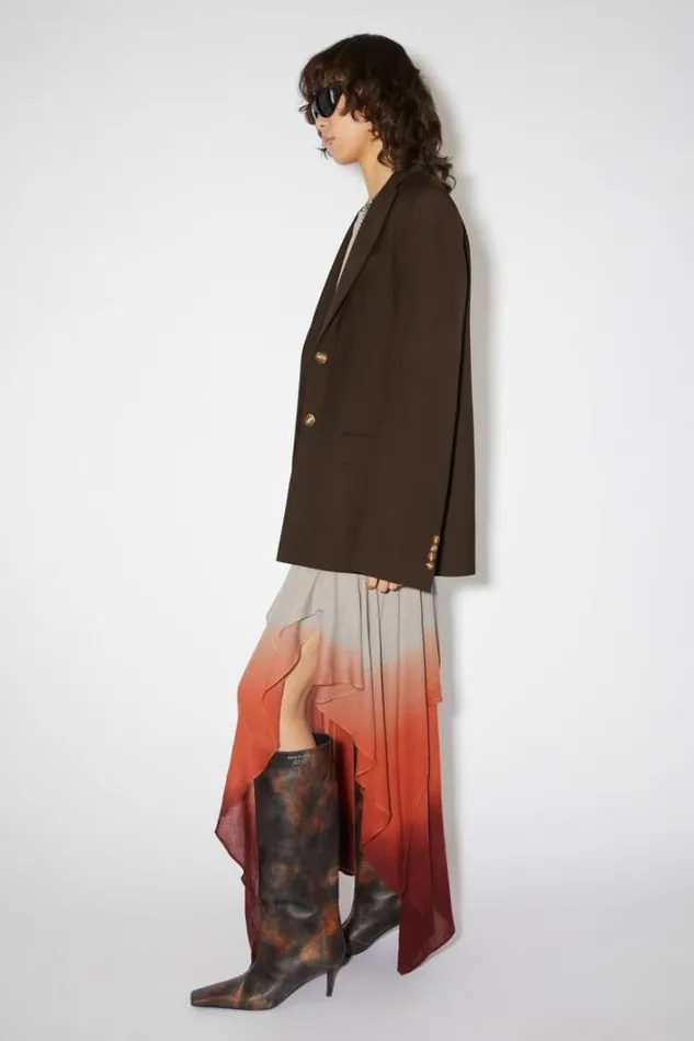 Acne Studios Outerwear Woman Singlebreasted Suit Jacket Chestnut Brown