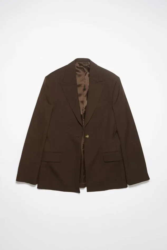 Acne Studios Outerwear Woman Singlebreasted Suit Jacket Chestnut Brown