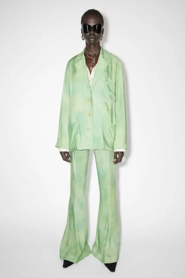 Acne Studios Outerwear Woman Singlebreasted Suit Jacket Pale Green Multi