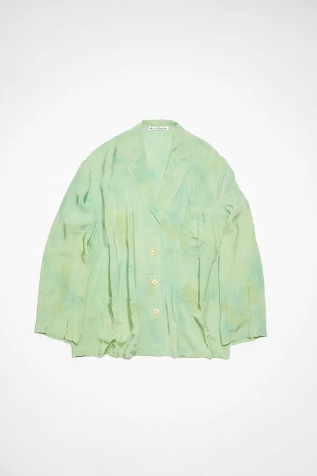 Acne Studios Outerwear Woman Singlebreasted Suit Jacket Pale Green Multi