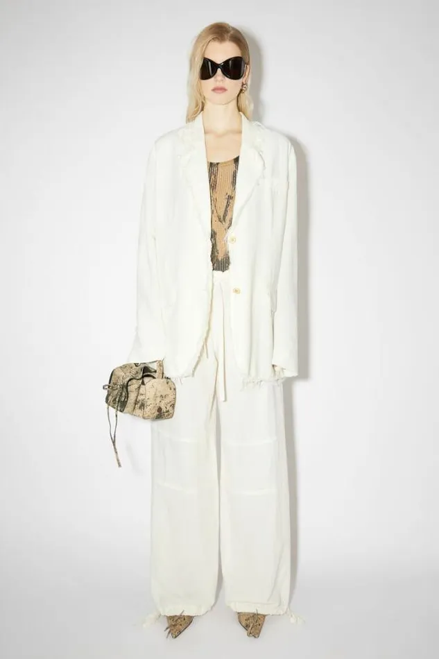 Acne Studios Outerwear Woman Singlebreasted Suit Jacket Warm White