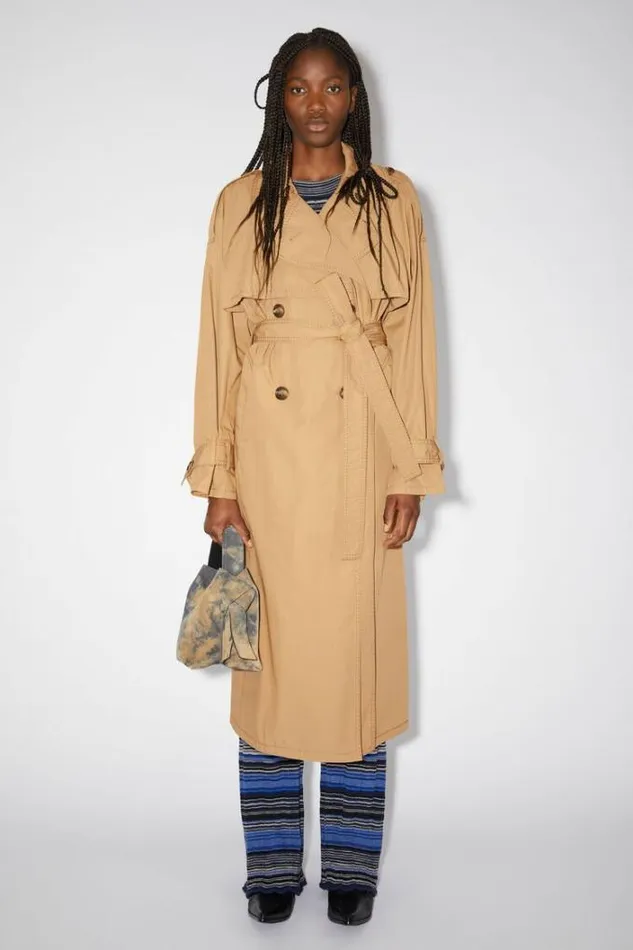 Acne Studios Outerwear Woman Trench Coat Khaki Beige