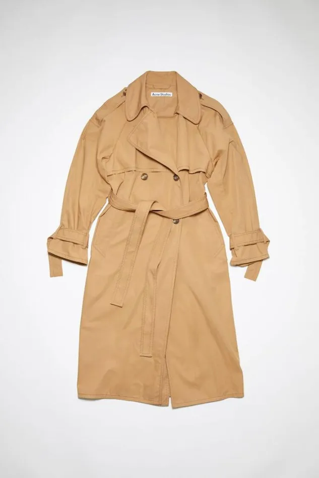 Acne Studios Outerwear Woman Trench Coat Khaki Beige