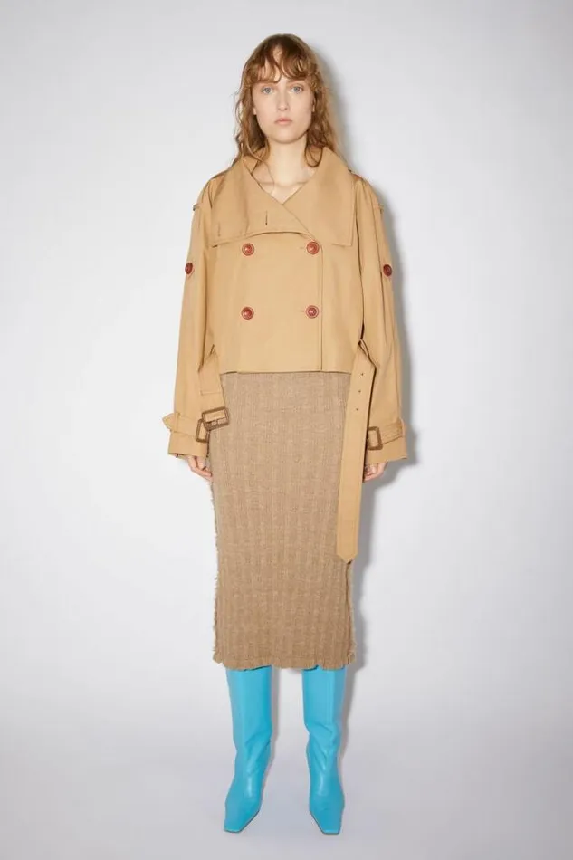 Acne Studios Outerwear Woman Trench Jacket Khaki Beige