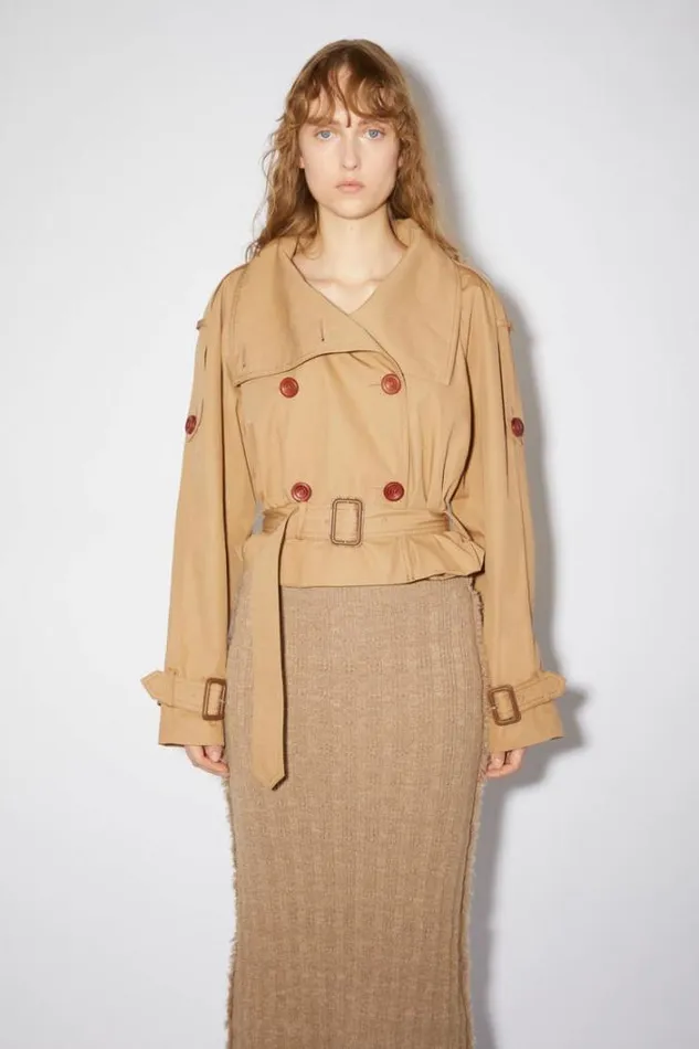 Acne Studios Outerwear Woman Trench Jacket Khaki Beige