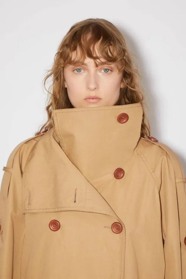 Acne Studios Outerwear Woman Trench Jacket Khaki Beige