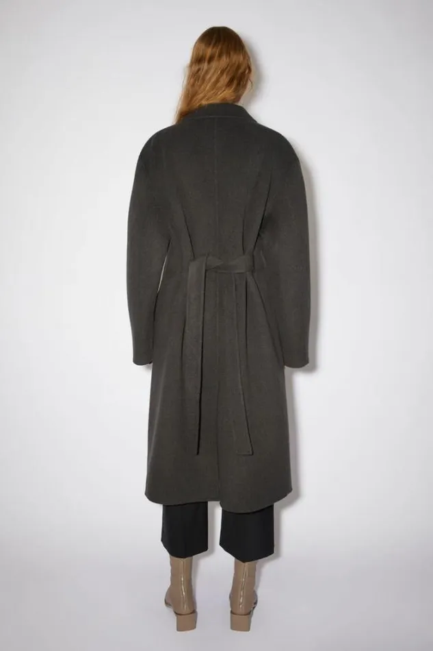 Acne Studios Outerwear Woman Wrap Coat Charcoal Grey