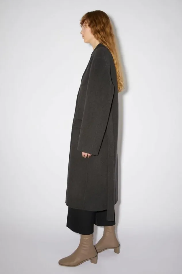 Acne Studios Outerwear Woman Wrap Coat Charcoal Grey