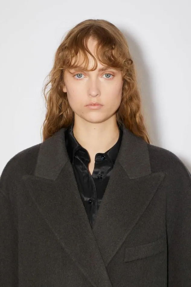 Acne Studios Outerwear Woman Wrap Coat Charcoal Grey
