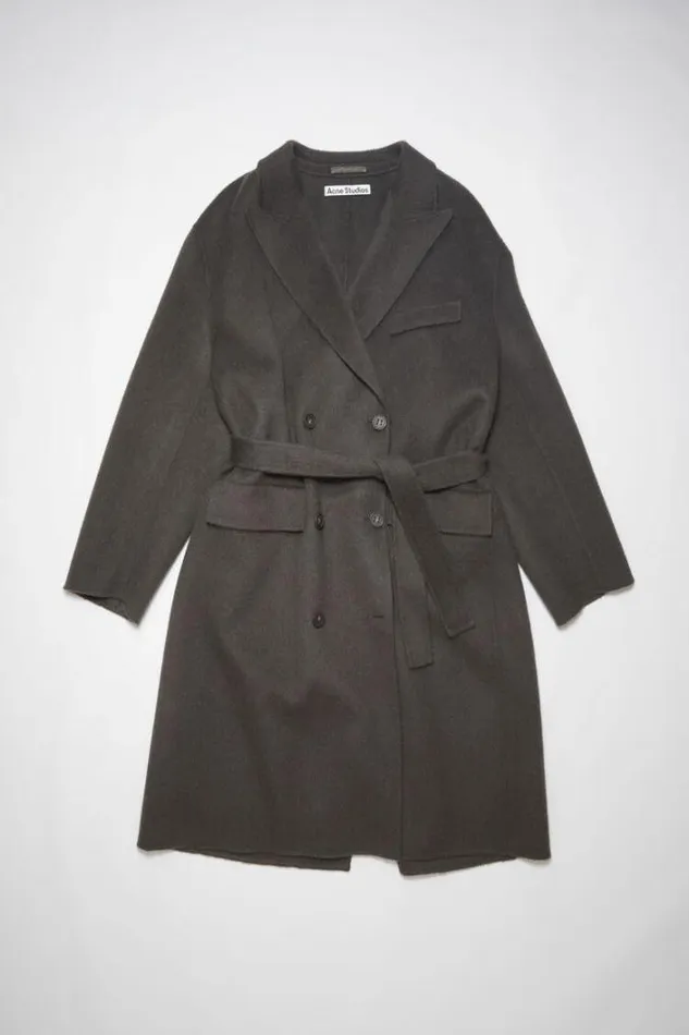 Acne Studios Outerwear Woman Wrap Coat Charcoal Grey